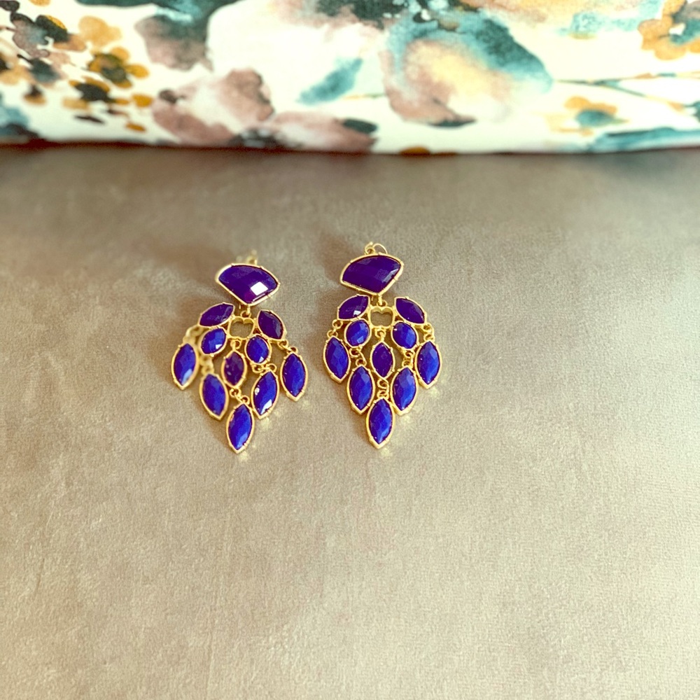 Dangling blue earrings